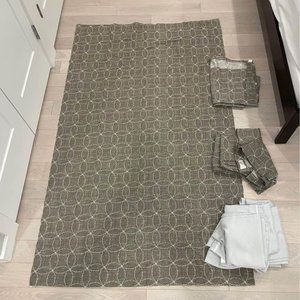 West Elm 48W X 84L 100% Cotton Curtains with Blackout Liners (Set of 3)